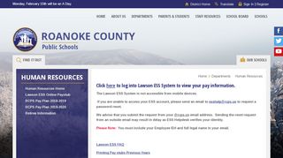
                            7. Human Resources / Lawson ESS Online Paystub - Roanoke County ... - Lawson V10 Login
