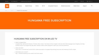 Hungama Free subscription - Mi India - Hungama Portal With Facebook