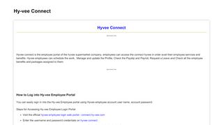 
                            6. Hy-vee Connect - Vee Portal Portal