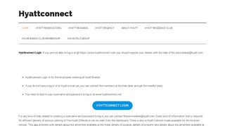 Hyattconnect.com - HYATTCONNECT