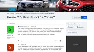 
                            3. Hyundai MPG Rewards Card Not Working? | Hyundai Forums - Hyundai Mpg Rewards Portal