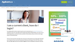 I am a current client, how do I login?  ApplicantPro
