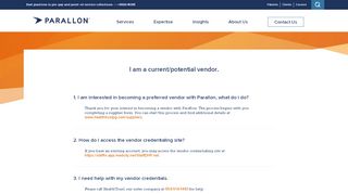 
                            2. I am a current/potential vendor. | Parallon - Parallon Credentialing Portal Login