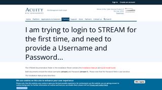 
                            3. I am trying to login to STREAM for the first time, and need to ...