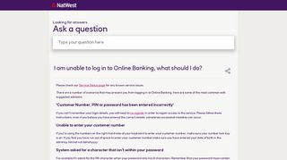 
                            5. I am unable to log in to Online Banking, what should I do ... - Nwolb Portal Problems