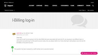 I-Billing log-in | T-Mobile Support - T Mobile Ibilling Portal
