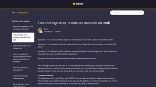 
I cannot sign in or create an account via web – VRV
