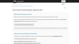 
                            2. I Can't Access the Email Address I Signed Up With ... - Can T Portal To Photobucket