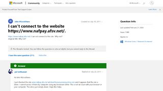 
                            4. I can't connect to the website - Microsoft Community - Nafpay My Money Login