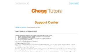 
                            5. I can't log in to my tutor account - Chegg Tutors - Chegg Tutor Portal