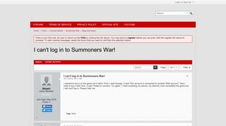 
                            1. I can't log in to Summoners War! - Com2us Forums - Summoners War Can T Portal