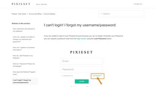 I can't login! I forgot my username/password – Pixieset - Help ... - Pixieset Com Portal