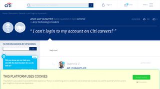 
                            8. I can't login to my account on Citi careers? | Citi Graduate ... - Citi Careers Portal Page