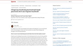 
I forgot my Facebook password and email password. How can I log ...  
