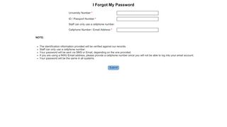 
                            4. I Forgot My Password - NWU - Efundi Portal Password
