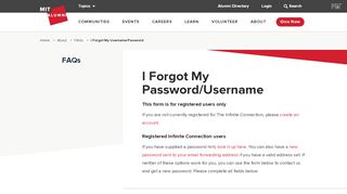 
                            16. I Forgot My Password/Username | alum.mit.edu - MIT Alumni ... - Mit Alumni Email Portal