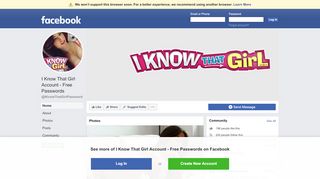 I Know That Girl Account - Free Passwords - Home  Facebook