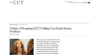 
                            1. I Made a Whopping $27.75 Selling Tyra Banks Beauty Products - Tyra Beautytainer Portal