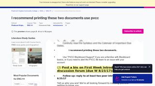 
                            8. I recommend printing these two documents Use PVCC ... - Pvcc Blackboard Login