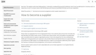 
                            1. IBM Global Procurement: How to become a supplier - Supplier World Portal