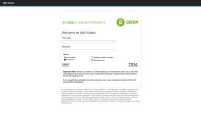 
                            9. IBM iNotes Login - Oxfam GB