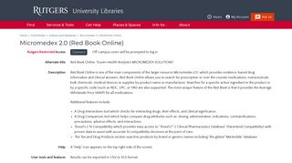 
                            7. IBM Micromedex | Rutgers University Libraries - Micromedex Redbook Portal