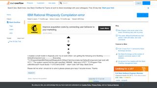 
IBM Rational Rhapsody Compilation error - Stack Overflow
