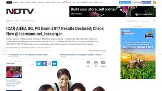 
                            3. ICAR AIEEA UG, PG Exam 2017 Results Declared; Check ... - Icarexam Net 2017 Portal
