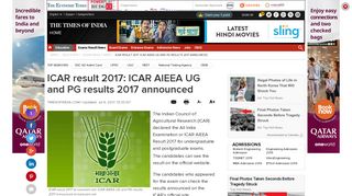 
                            7. ICAR result 2017 at icarexam.net: ICAR AIEEA UG and PG ... - Icarexam Net 2017 Portal