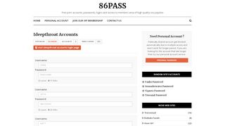 
                            8. Ideepthroat Passwords - 86pass - Ideepthroat Com Login
