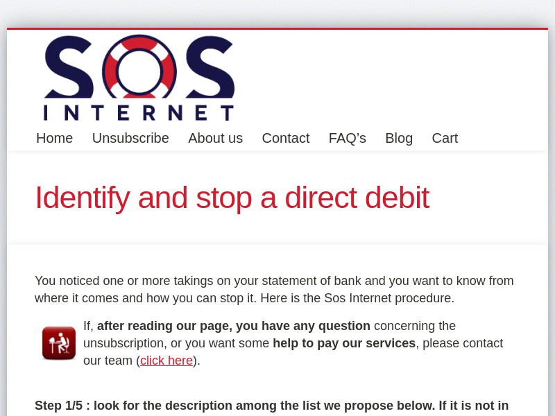 
                            7. Identify and stop a direct debit - Sos-internet