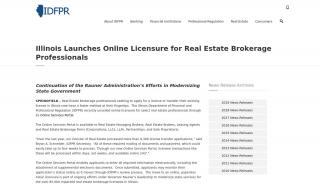 
                            5. Illinois Launches Online Licensure for Real Estate Brokerage ... - idfpr - Idfpr Online Services Portal