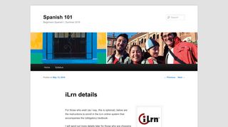 iLrn details | Spanish 101 - UBC Blogs - Heinle Learning Center Portal