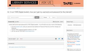
                            6. I'm an OTEN student, how can I get my username and password for ... - Wsi Tafe Student Portal