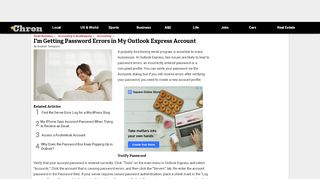 
I'm Getting Password Errors in My Outlook Express Account ...  
