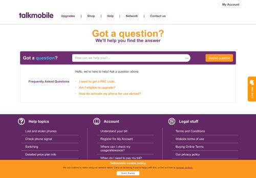 
                            6. I'm having problems registering for My Account. - Talkmobile - Talkmobile Portal
