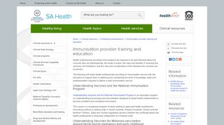 Immunisation provider training and education :: SA Health - Sa Health Online Training Portal