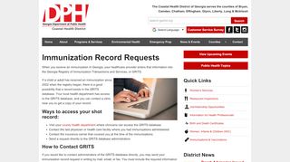 
                            5. Immunization Record Requests - Georgia Coastal Health District - Grits Immunization Records Portal