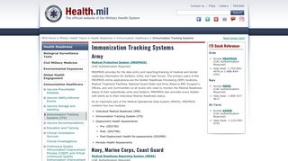 
Immunization Tracking Systems | Health.mil
