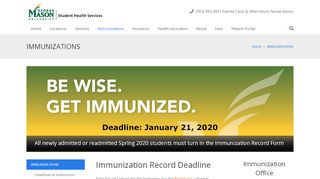 
                            4. Immunizations - Student Health Services - George Mason University - Patient Portal Gmu