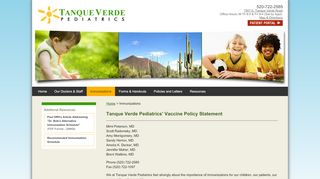 
Immunizations - Tanque Verde Pediatrics
