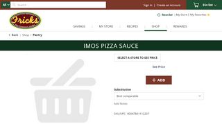 
Imos Pizza Sauce | Frick's Market  
