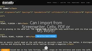
                            7. import from Screenwriter and Celtx - Dramatify - Celtx Sign Up