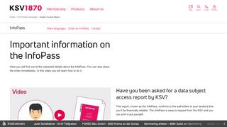 
                            5. Important information on the InfoPass | KSV1870 - Ksv Login