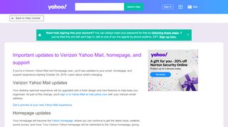 
                            6. Important updates to Verizon Yahoo Mail, homepage, and ... - Verizonyahoo Net Email Portal