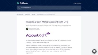 
                            8. Importing from MYOB AccountRight Live | Fathom Help Centre - Accountright Live Portal