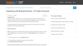 Importing with BrokerConnect - E*Trade Financial – TradeLog ... - Etrade Portal With Digital Security Id