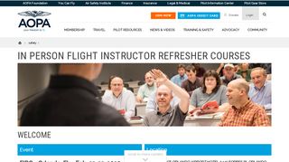 In Person Flight Instructor Refresher Courses - AOPA - Aopa Firc Portal