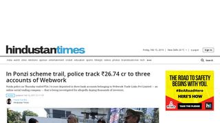 
                            3. In Ponzi scheme trail, police track ₹26.74 cr to three accounts ... - Webwork Trade Links Pvt Ltd Portal