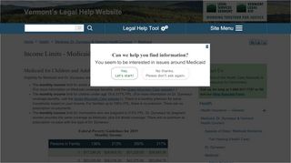 
                            8. Income Limits - Medicaid - VT Law Help - Vt Medicaid Portal